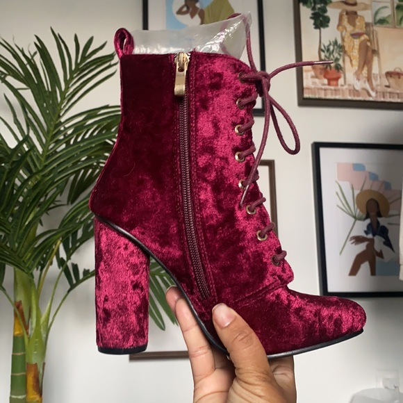 ‼️Velvet Booties ‼️ - Picture 1 of 4